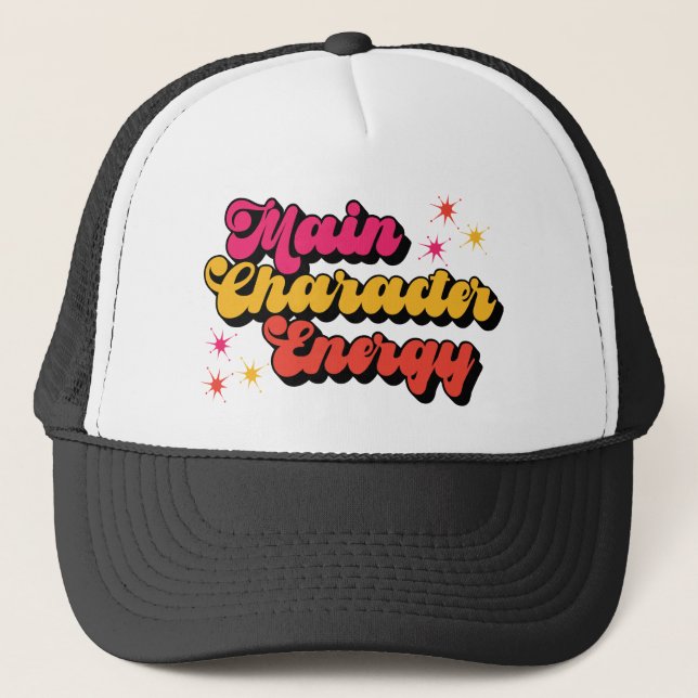 Main Character Energy Bookish  Trucker Hat (Front)