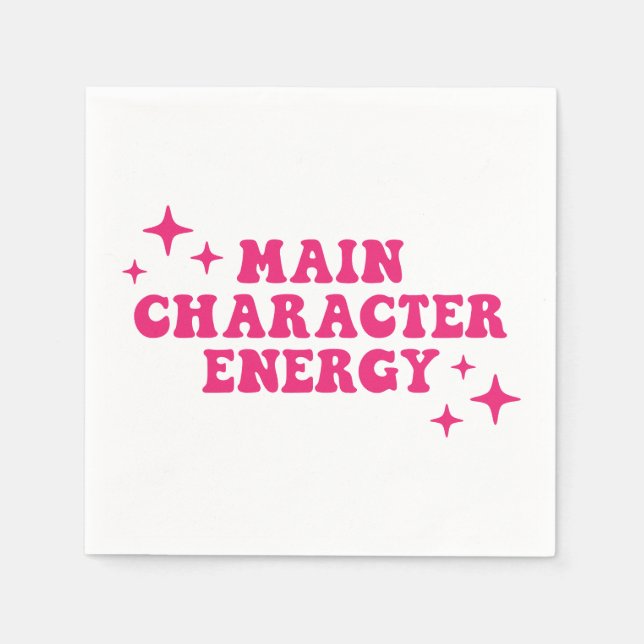 Main Character Energy Pink Napkin (Front)