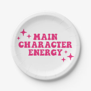 Main Character Energy Pink Paper Plate
