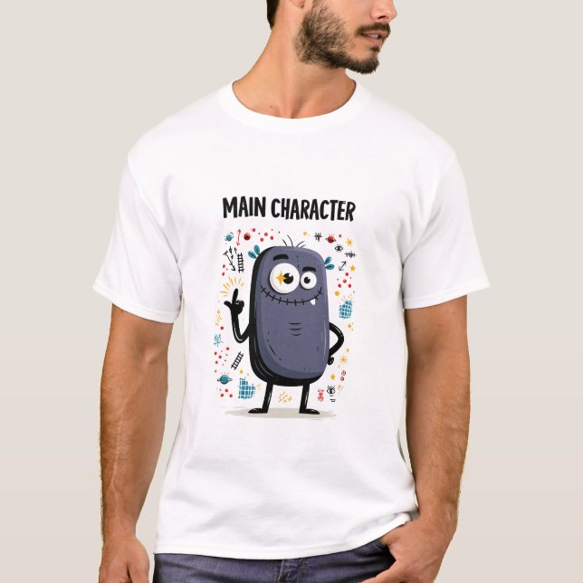 Main Character Funny Alien Mascot Gift T-Shirt (Front)
