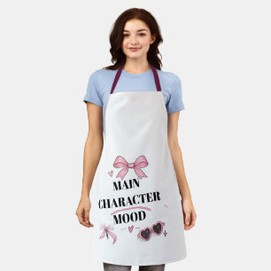 Main Character Mood Coquette Pink Bow Kitchen Apro Apron