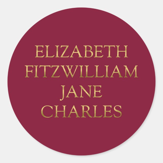 Main Characters from Pride and Prejudice Classic Round Sticker (Front)