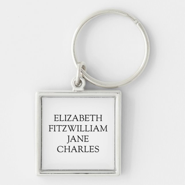 Main Characters Pride and Prejudice Jane Austen Key Ring (Front)