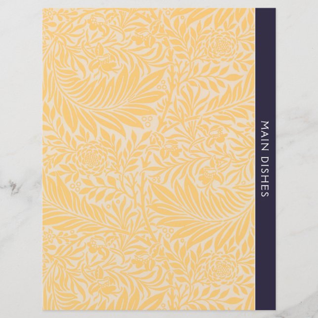 Main Dishes | Recipe Divider | Vintage Gold Floral (Front)