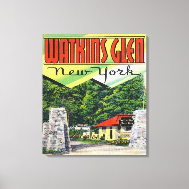 Main Entrance View to Watkins Glen State Park Canvas Print (Front)