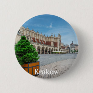 Main square in Krakow old town, Poland 6 Cm Round Badge