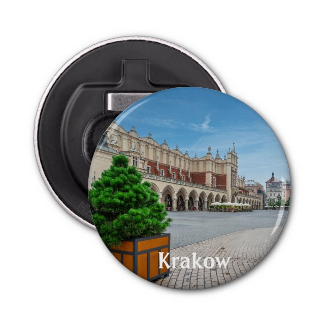 Main square in Krakow old town, Poland Bottle Opener (Front)