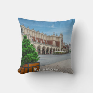 Main square in Krakow old town, Poland Cushion