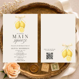Main Squeeze Bow QR Code Bridal Shower Invitation