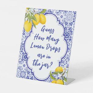 Main Squeeze Bridal Shower Guess How Many Lemon Pedestal Sign