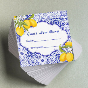 Main Squeeze Bridal Shower Lemon Guess How Many Enclosure Card