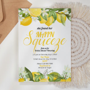 Main Squeeze Bridal Shower Lemon Invitation