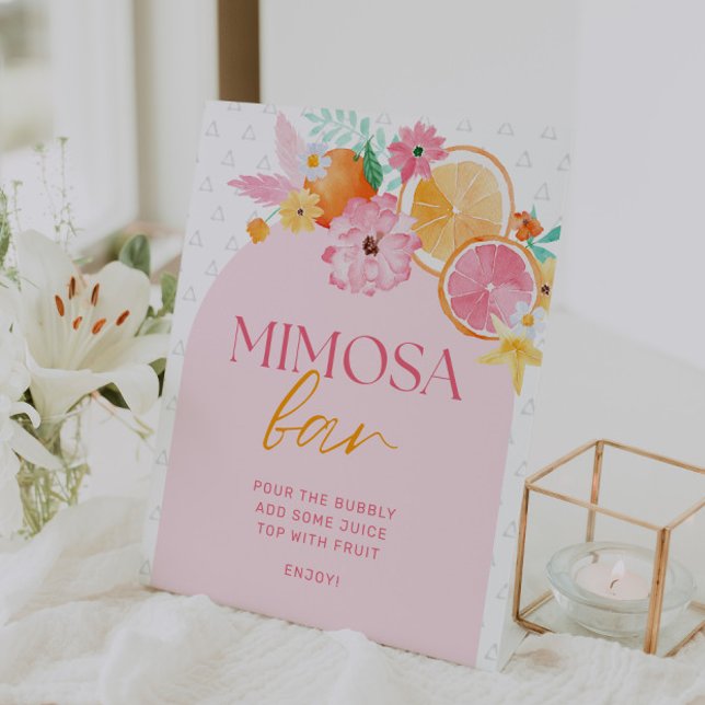Main Squeeze Bridal Shower Mimosa Bar Pedestal Sign (Creator Uploaded)