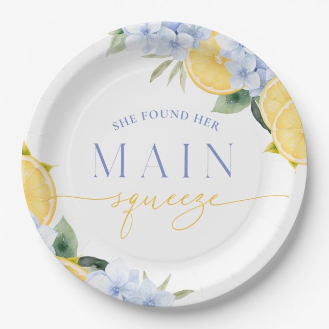 Main Squeeze Bridal Shower Paper Napkin Plate (Front)