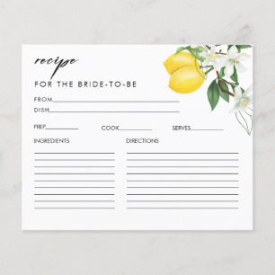 Main Squeeze Bridal Shower Recipe Card
