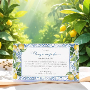 Main Squeeze Bridal Shower Recipe Request Card