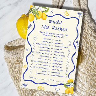 Main Squeeze Bridal Shower Would she rather game