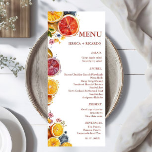 Main Squeeze Cirtus Wedding bridal shower Menu