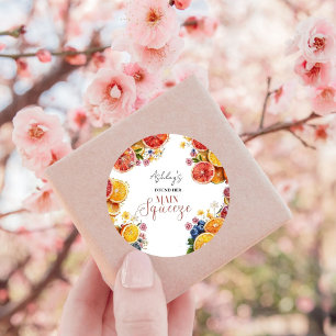 Main Squeeze Citrus Bridal Shower  Classic Round Sticker