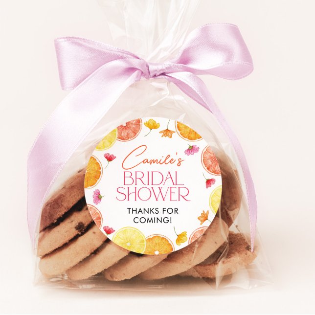 Main Squeeze Citrus Bridal Shower Favour Stickers (Citrus Bridal Shower Favor Stickers | Matching items available)