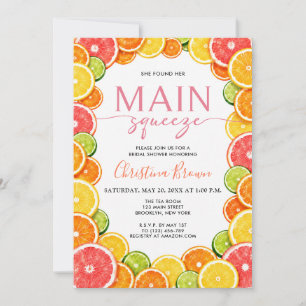 Main Squeeze Citrus Bridal Shower Invitation