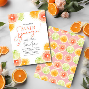 Main Squeeze Citrus Bridal Shower Orange Invitation