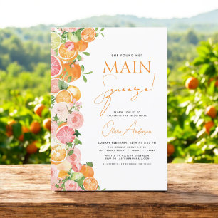 Main Squeeze Citrus Bridal Shower Orange Invitation