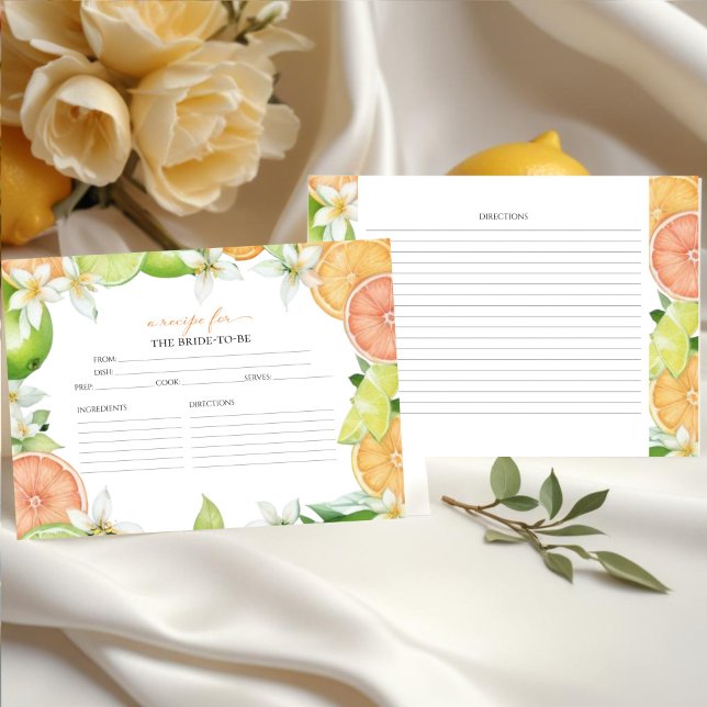 Main Squeeze | Citrus Bridal Shower Recipe Cards (Creator Uploaded)