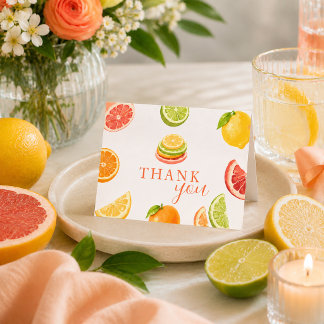 Main Squeeze Citrus Bridal Shower Thank You Card