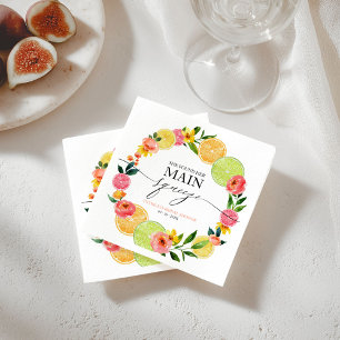 Main Squeeze Citrus Floral Bridal Shower  Napkin