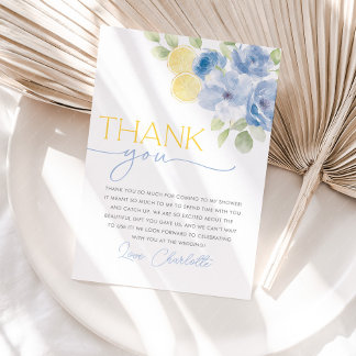 Main Squeeze Citrus Floral Bridal Shower Thank You Card
