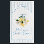 Main Squeeze Citrus Lemon Monogram Bridal Shower Small Gift Bag<br><div class="desc">Add a zesty touch to your bridal shower with the Main Squeeze citrus lemon small gift bag. Featuring a cheerful lemon design and fresh, modern style, this bag is perfect for packaging small favours, sweet treats, or thank-you gifts. Customise the text to include the bride’s name, event date, or a...</div>