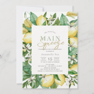 Main Squeeze Citrus Lemon Watercolor Bridal Shower Invitation