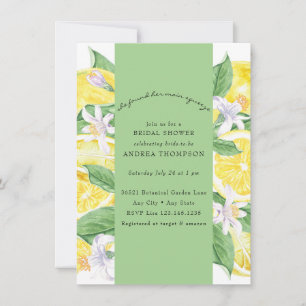 Main Squeeze   Citrus   Lemon Yellow Bridal Shower Invitation