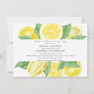 Main Squeeze   Citrus   Lemon Yellow Bridal Shower Invitation