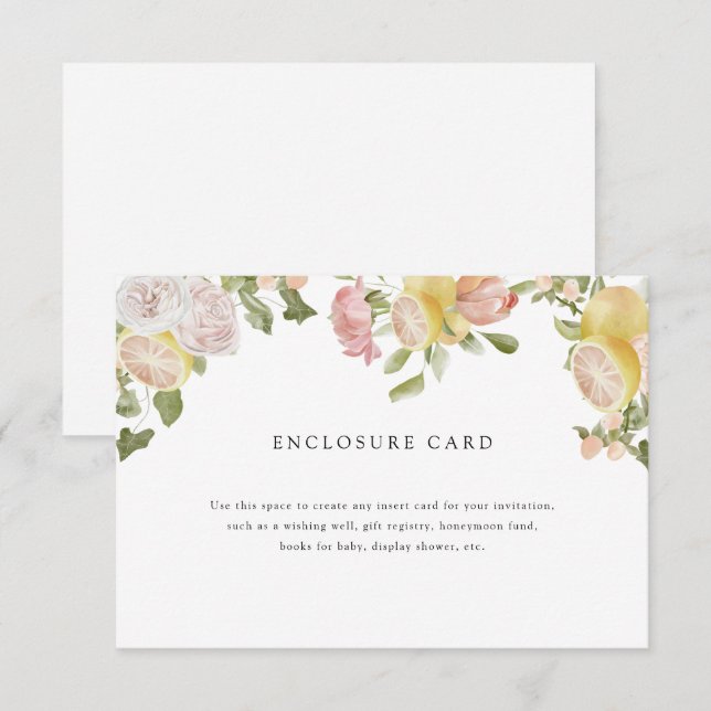 Main Squeeze | Citrus | Pink Floral  Enclosure Card (Front/Back)