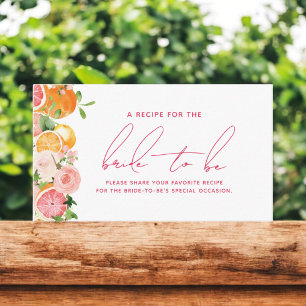 Main Squeeze Citrus Recipe for the Bride to Be Enclosure Card