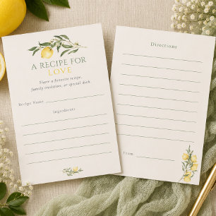 Main Squeeze Citrus Sage Bridal Shower Recipe Enclosure Card