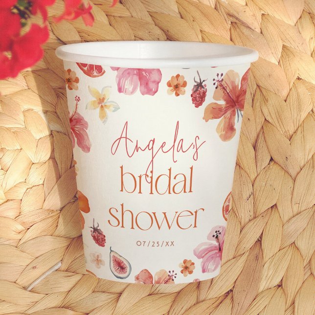 Main Squeeze Citrus Summer Bridal Shower Paper Cups (Creator Uploaded)