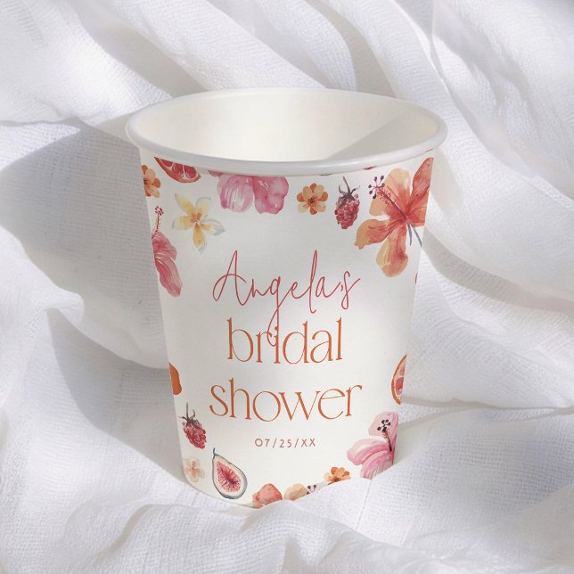 Main Squeeze Citrus Summer Bridal Shower Paper Cups (Creator Uploaded)