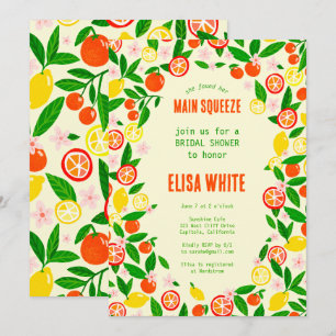 MAIN SQUEEZE Citrus Summer Bright BRIDAL SHOWER Invitation