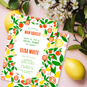 MAIN SQUEEZE Citrus Summer Bright BRIDAL SHOWER Invitation