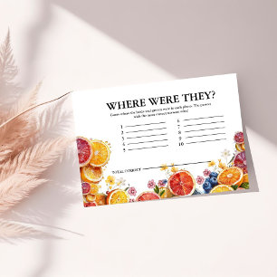 Main Squeeze Citrus where were they Bridal Game Enclosure Card