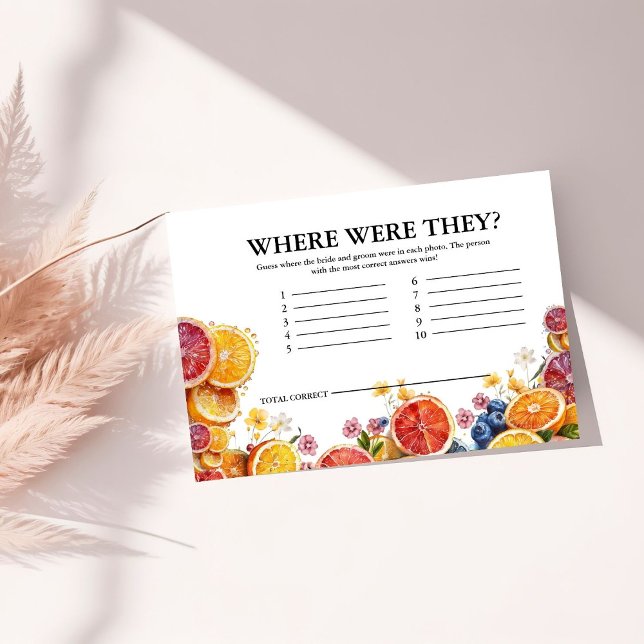 Main Squeeze Citrus where were they Bridal Game Enclosure Card (Creator Uploaded)