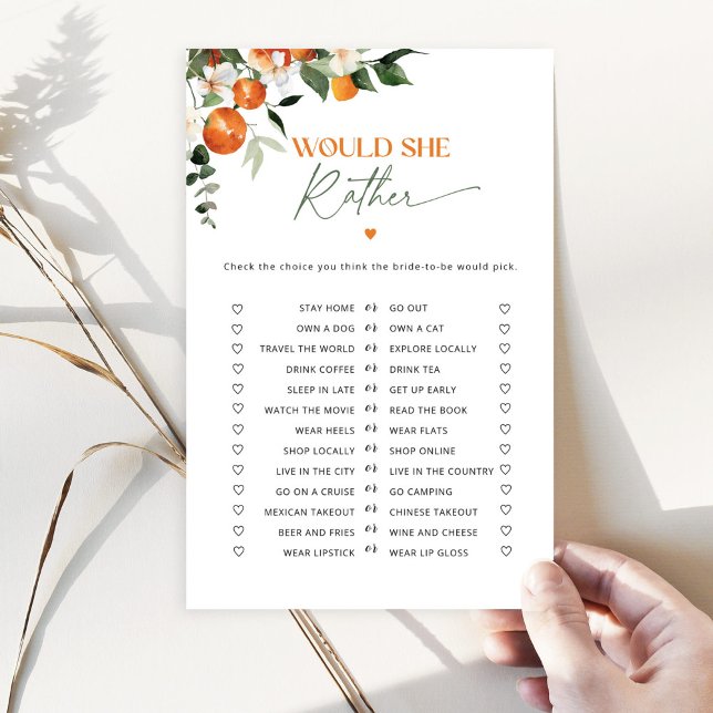 Main squeeze citrus Would she rather bridal game (Creator Uploaded)