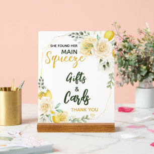 Main Squeeze Elegant Bridal Shower Gifts cards  Acrylic Sign