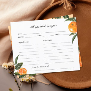 Main Squeeze Elegant Bridal Shower Recipe Card