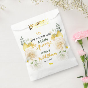 Main Squeeze Elegant Lemon Floral Bridal Shower Favour Bags