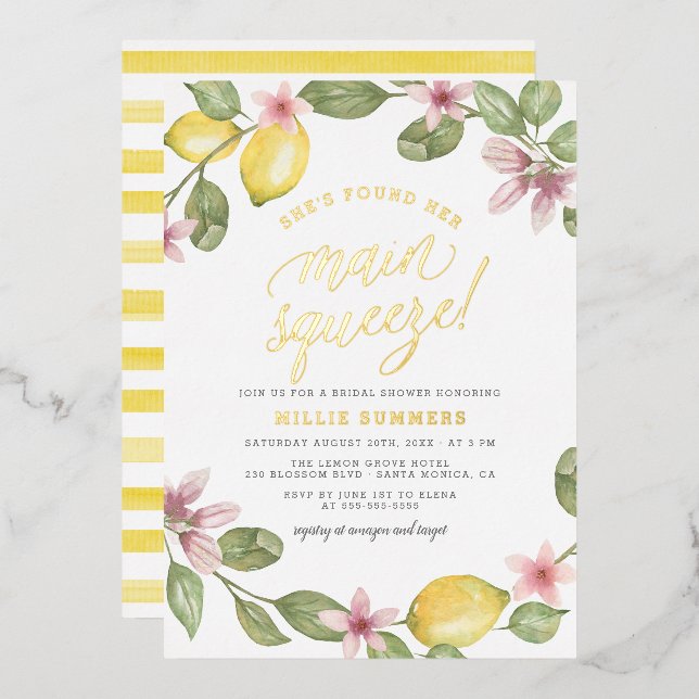 Main Squeeze Floral Lemon Wreath Bridal Shower (Front/Back)