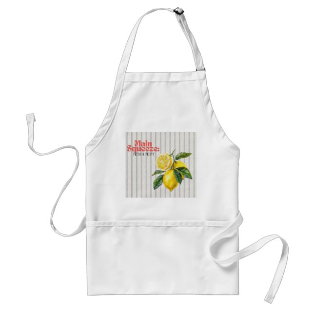 Main Squeeze Fresh & Feisty Lemon Kitchen Decor Standard Apron (Front)